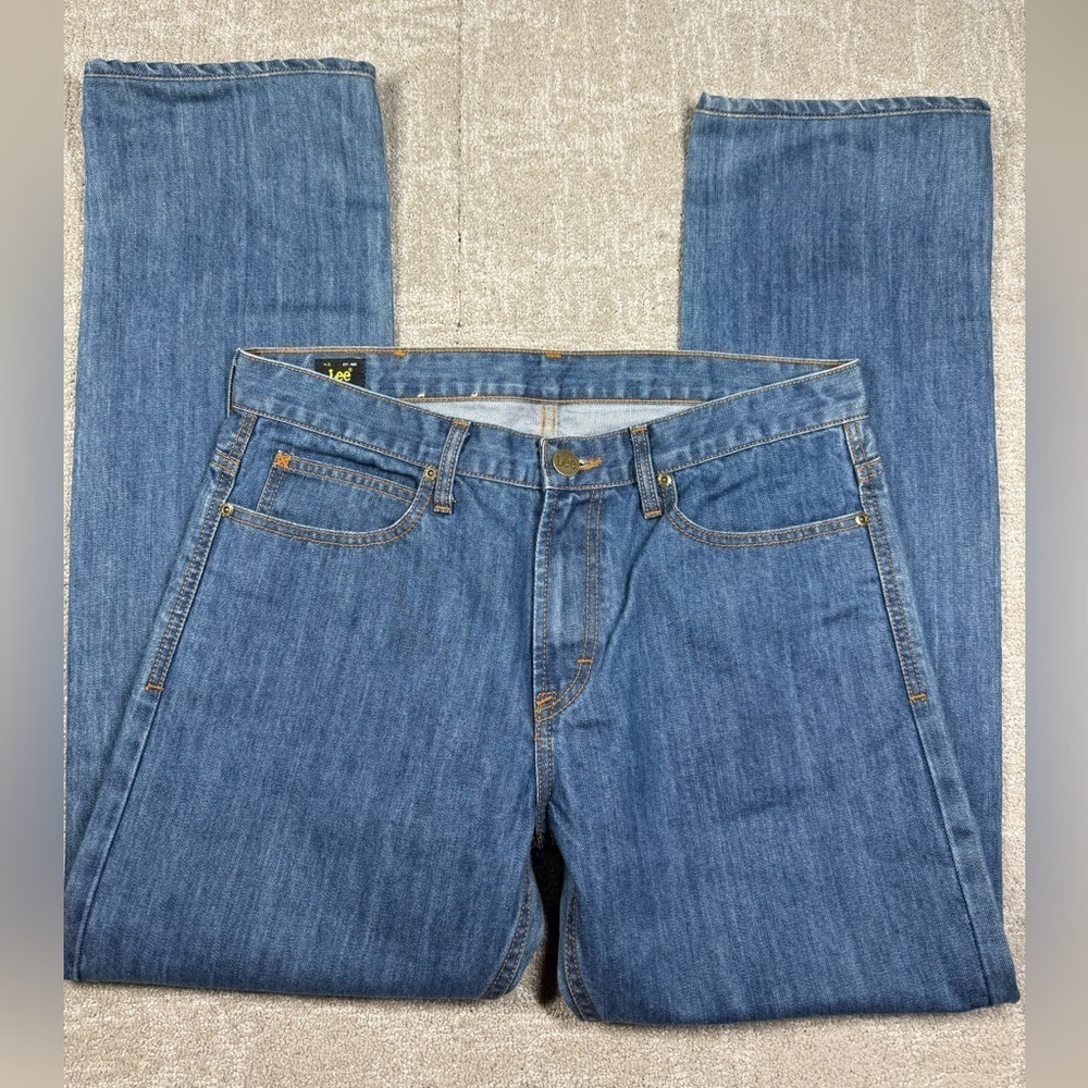 Lee Blue Wash Clark Straight Leg Mens Workwear jean Size 34x33 - Picture 1 of 5